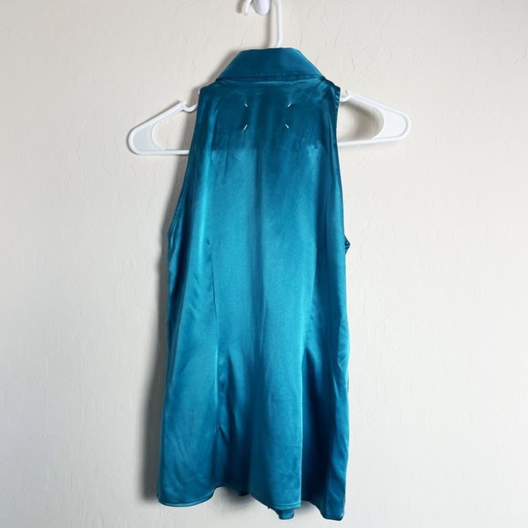 NWT Maison Martin Margiela Halter Turquoise Silk Shirt - Picture 2 of 3